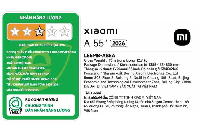 Google Tivi Xiaomi 4K A 55 inch L55MB-ASEA 2026